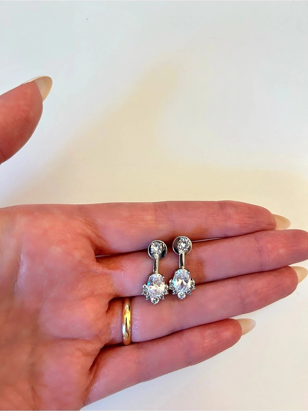 Silver Jacket Earrings Like New